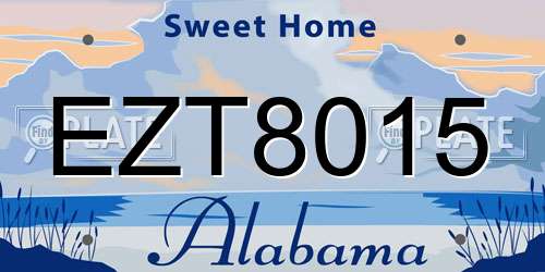 EZT8015 Alabama License Plate