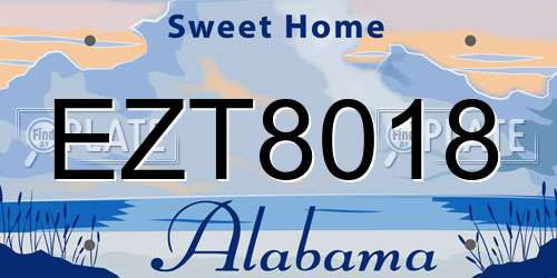 EZT8018 Alabama License Plate