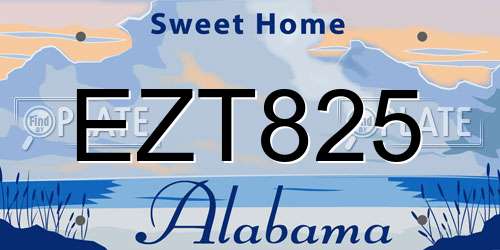 EZT825 Alabama License Plate