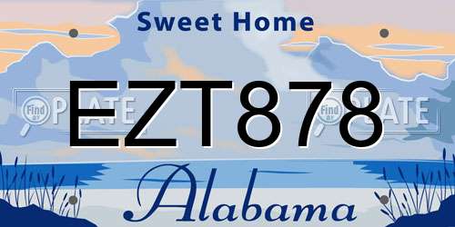 EZT878 Alabama License Plate