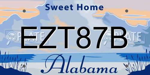 EZT87B Alabama License Plate