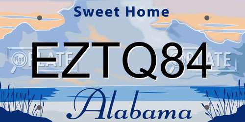 EZTQ84 Alabama License Plate