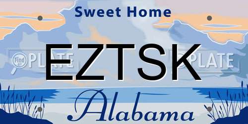 EZTSK Alabama License Plate
