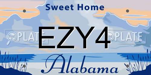 EZY4 Alabama License Plate