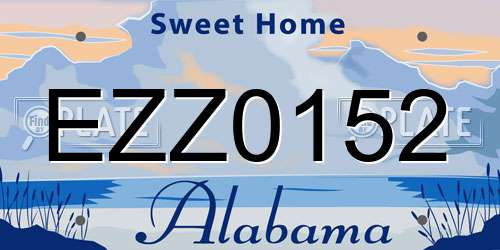 EZZ0152 Alabama License Plate