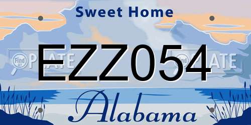 EZZ054 Alabama License Plate
