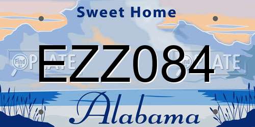 EZZ084 Alabama License Plate
