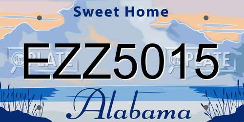 EZZ5015 Alabama License Plate