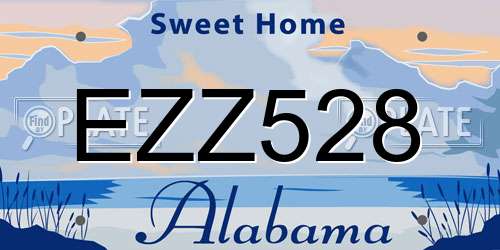 EZZ528 Alabama License Plate