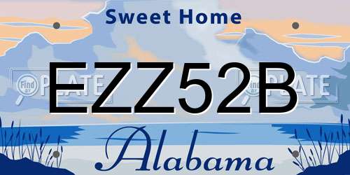 EZZ52B Alabama License Plate