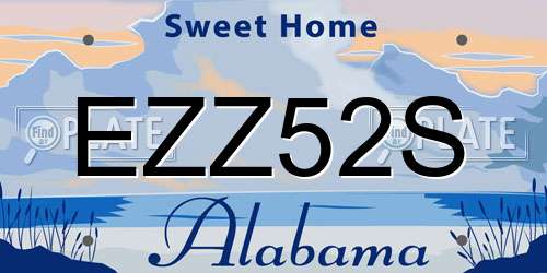 EZZ52S Alabama License Plate