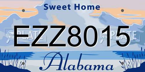 EZZ8015 Alabama License Plate