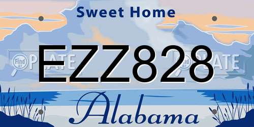 EZZ828 Alabama License Plate