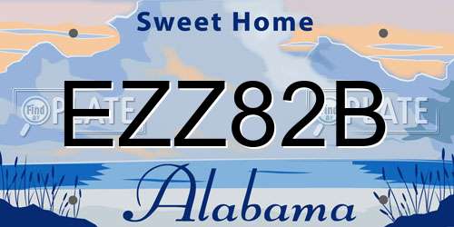 EZZ82B Alabama License Plate