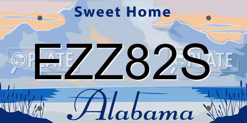 EZZ82S Alabama License Plate