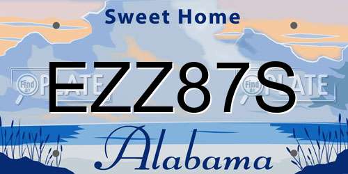 EZZ87S Alabama License Plate