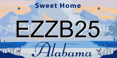 EZZB25 Alabama License Plate