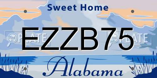 EZZB75 Alabama License Plate