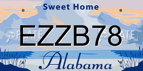 EZZB78 Alabama License Plate