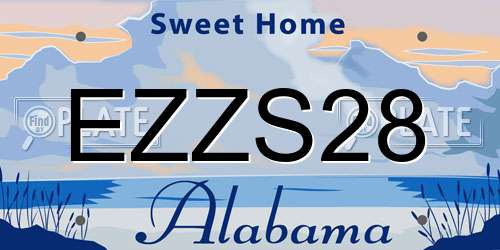 EZZS28 Alabama License Plate
