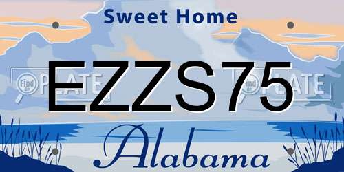 EZZS75 Alabama License Plate