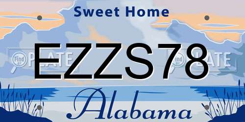 EZZS78 Alabama License Plate