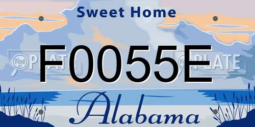F0055E Alabama License Plate