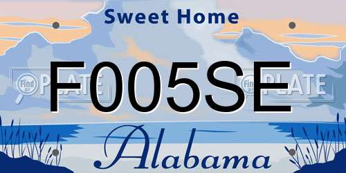 F005SE Alabama License Plate