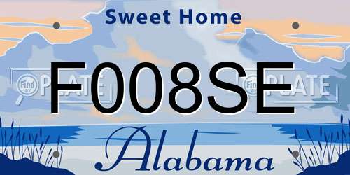 F008SE Alabama License Plate
