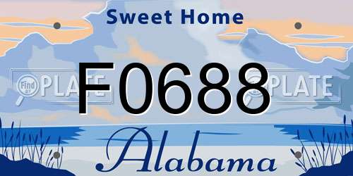 F0688 Alabama License Plate