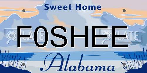 F0SHEE Alabama License Plate