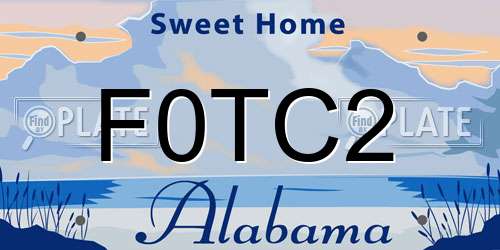 F0TC2 Alabama License Plate