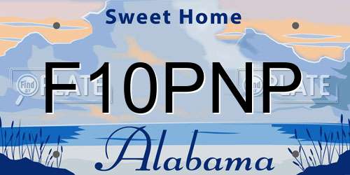 F10PNP Alabama License Plate