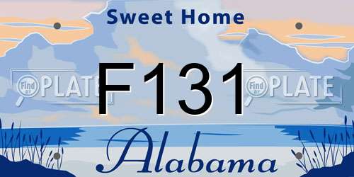 F131 Alabama License Plate