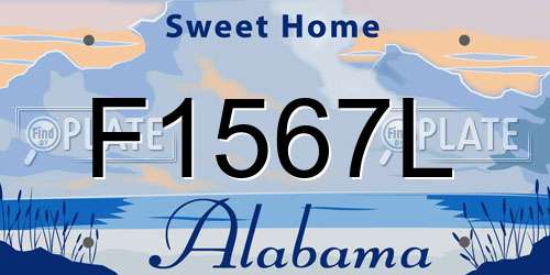 F1567L Alabama License Plate
