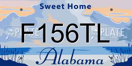 F156TL Alabama License Plate