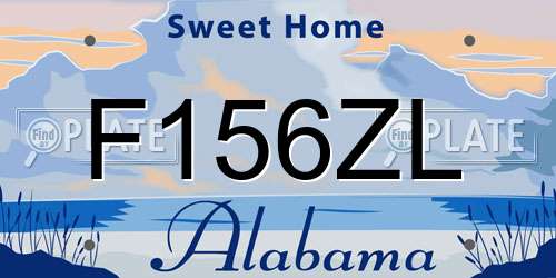 F156ZL Alabama License Plate