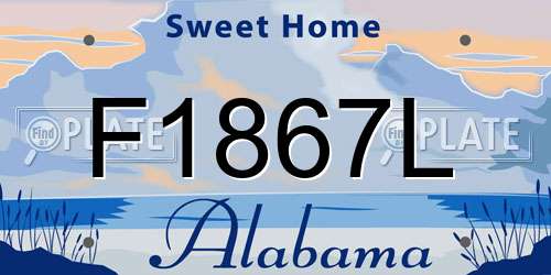 F1867L Alabama License Plate