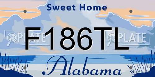F186TL Alabama License Plate