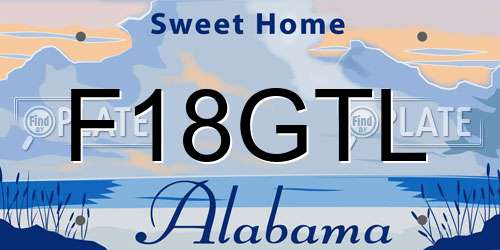 F18GTL Alabama License Plate