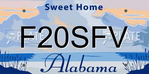 F20SFV Alabama License Plate