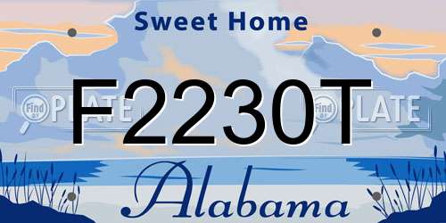 F2230T Alabama License Plate