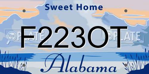F223OT Alabama License Plate