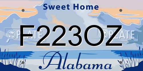 F223OZ Alabama License Plate