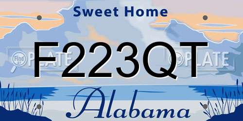 F223QT Alabama License Plate