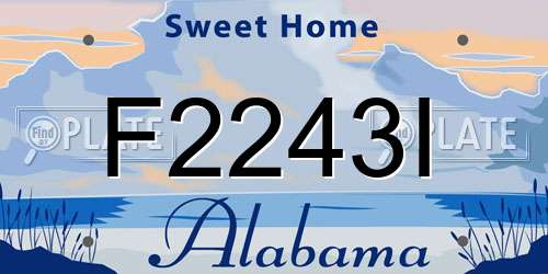 F2243I Alabama License Plate