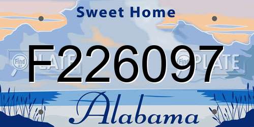 F226097 Alabama License Plate