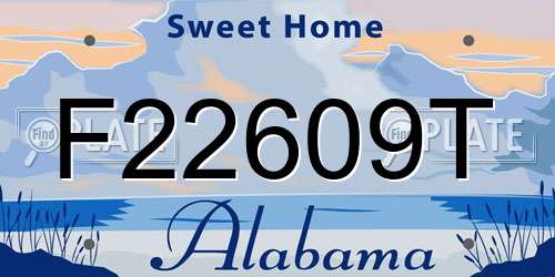 F22609T Alabama License Plate