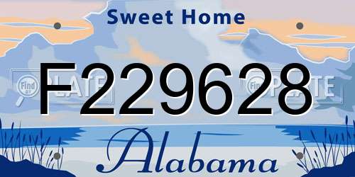 F229628 Alabama License Plate