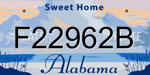 F22962B Alabama License Plate